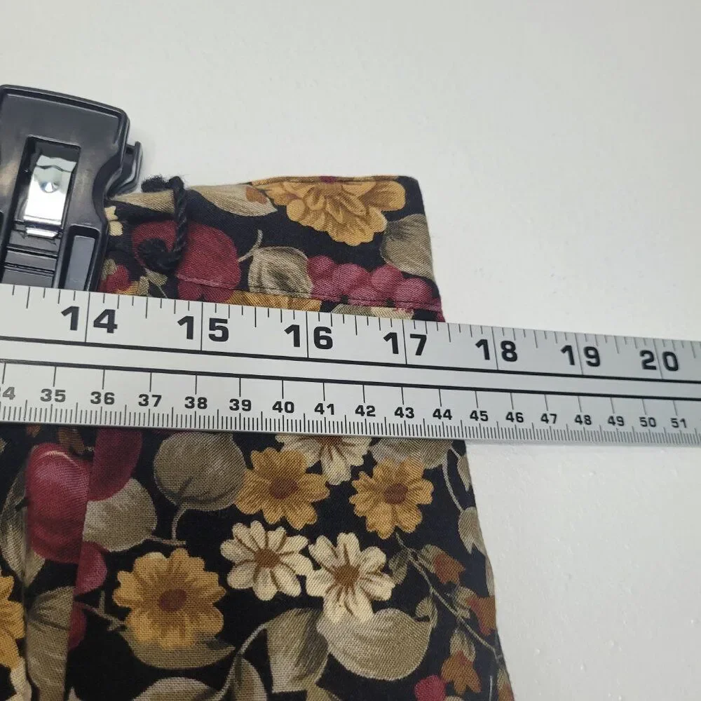 Vintage 90s dark moody floral button front pull on plus size romantic skirt 1x - Picture 6 of 8